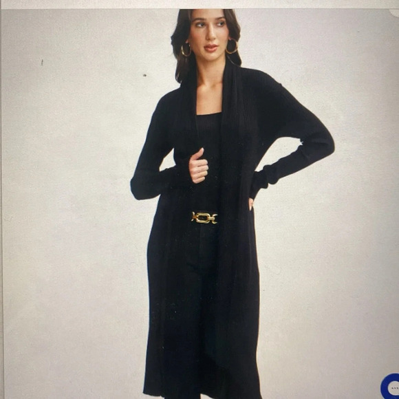 Elie TAHARI Collection Black  ultra-soft Cardigan Size Large - Picture 1 of 6